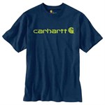 Carhartt Men's Dark Cobalt Blue Heather Short Sleeve Logo Tee - M
