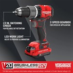 Craftsman V20* BRUSHLESS RP? Cordless 1/2-in. Drill/Driver Kit (2 Batteries)