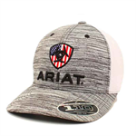 Ariat Grey US Flag Patch Snap Back Cap