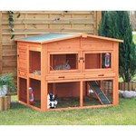 Trixie Pet Products Natura Extra Large 2-Story Peaked Hinged Roof Rabbit Lodge Hutch