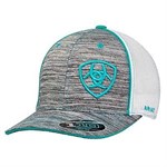 Ariat Heather Grey/Teal Logo Embroidered Snap Back Cap