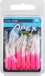Apex Tackle Pink/White 1.5-in Mini-Tube Fishing Lures, 15 pack
