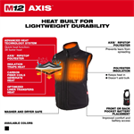 Milwaukee M12 Women's Heated AXIS Vest- Black, XL