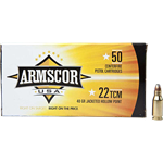 Armscor .22 TCM 40 Grain JHP Handgun Ammunition, 50 rounds