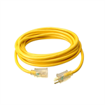 Coleman Cable Extension Cord, Yellow, 12/3, 25 ft
