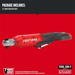 Craftsman V20* Cordless 3/8 in Drive Ratchet (Tool Only)