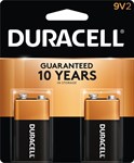 Duracell 9V Alkaline Battery, 2 Pack
