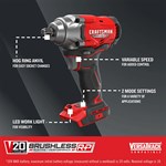 Craftsman V20* BRUSHLESS RP? Cordless 1/2 in. Impact Wrench (Tool Only)