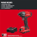 Craftsman V20* Cordless 1/4-in Impact Driver Kit (1 Battery)