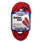 Coleman Cable Extension Cord, Red, 14/3, 50 ft