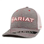Ariat Grey/Red/White Embroidered Logo Snap Back Cap
