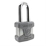 Kwikset 026SMTLNG SHKL PDL Stanley SmartKey Padlock Long Shackle, 50mm, Satin Chrome