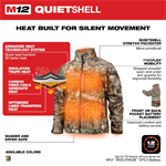 Milwaukee M12 Heated QUIETSHELL Jacket Kit
