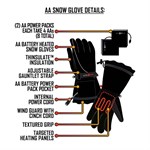 ActionHeat Women's AA Battery Heated Snow Gloves, Black, One Size
