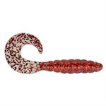 Apex Tackle 3-in Curly Tail Grub Fishing Lure, Clear/Red Flake, 10 count