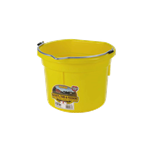 Miller Little Giant Manufacturing Bucket, Flat Back, Poly, Yellow, 8 qt