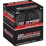 Blazer Brass .22 LR 38 Grain Lead Round Nose Rimfire Ammunition, 525 rounds