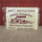Amish Country White Hulless Sweet Kettle Corn Microwave Popcorn, 3.5 oz