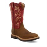 Twisted X Women's 11 in. Western Work Boot- Distressed Latigo and Red, 5.5C
