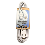 Coleman Cable Extension Cord, White, 16/2, 15 ft