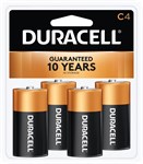 Duracell C Alkaline Battery, 4 Pack