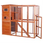 Trixie Pet Products Natura Wooden Fully Covered Cattery Cat Run Retreat