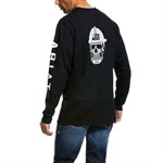 Ariat Men's Black FR Roughneck Skull Logo Long Sleeve Tee - 2XL