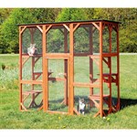 Trixie Pet Products Natura Wooden Fully Covered Cattery Cat Run