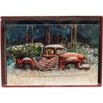 Leanin' Tree Truck with American Flag 3D Christmas Card