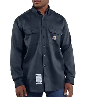 Carhartt Men's Dark Navy FR Lightweight Long Sleeve Twill Shirt - XL, Regular