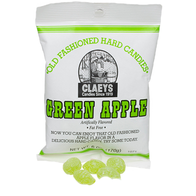 Claey's Candy Old Fashioned Hard Candies, Green Apple, 6 oz