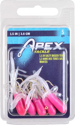 Apex Tackle SLT Mini-Tube Fishing Lures, 1.5-in, Pink/White, 15 count