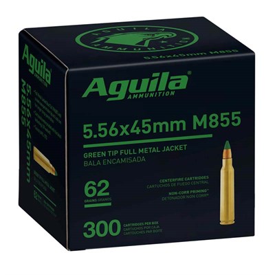 Aguila 5.56x45mm 62 Grain FMJ Rifle Ammunition, 300 rounds