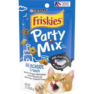 Friskies Cat Treat- Party Mix, Beachside Crunch, 2.1 oz