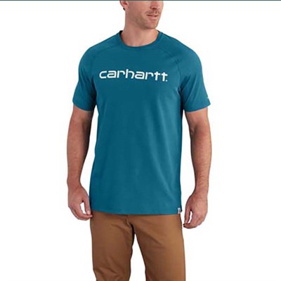 Carhartt Men's Force Delmont Short Sleeve Graphic T-Shirt - Blue, 2XL