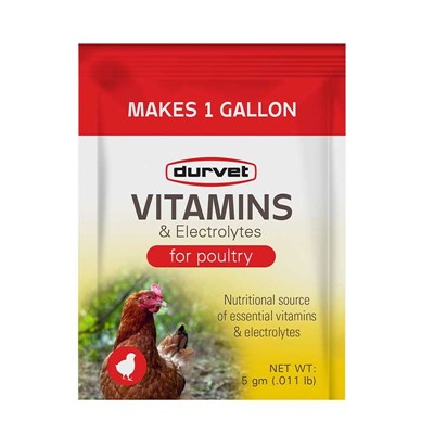 Durvet Vitamins & Electrolytes for Poultry, Single Serve