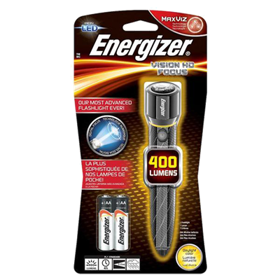 Energizer Vision HD 2AA Performance Metal Light with Digital Focus