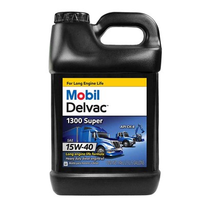 Mobil 15W-40 Delvac 1300 Motor Oil, 2.5 gal