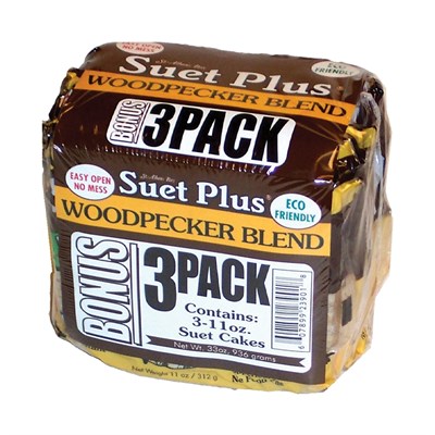 Suet Plus Woodpecker Blend Plus Suet, 3 pack