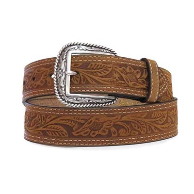 Ariat Men's Brown Tooled Double Stitched Belt - 42