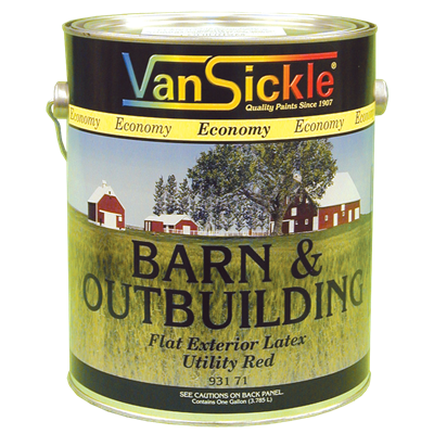 Van Sickle Paint Barn & Outbuilding Economy Latex Paint- Flat Utility Red, 1 Gal.