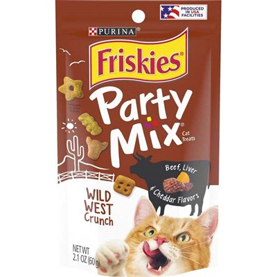 Friskies Cat Treat- Party Mix, Wild West Crunch, 2.1 oz