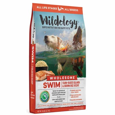 Wildology SWIM Farm-Raised Salmon & Brown Rice Dog Food, 28 lbs