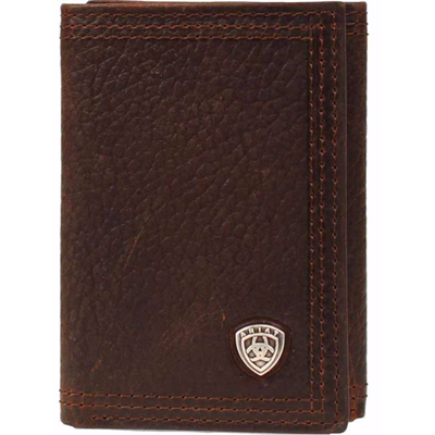 Ariat Brown Rowdy Small Shield Trifold Wallet