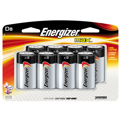 Energizer Max Alkaline D Batteries, 8 pack
