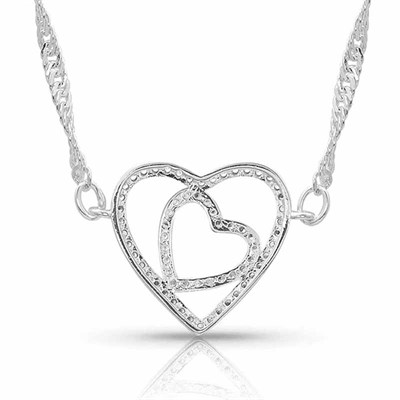 Montana Silversmiths Double Open Heart Necklace