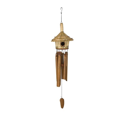 Woodstock Thatched Roof Birdhouse Chime- Asli Arts Collection