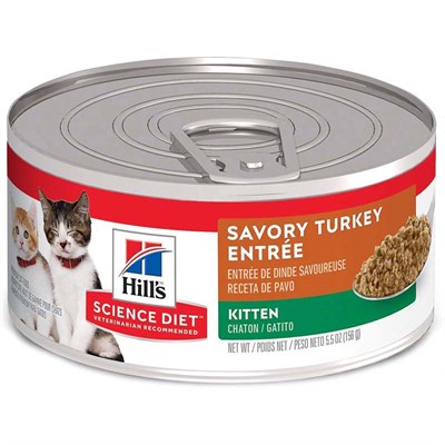 Hill's Science Diet Wet Kitten Food- Savory Turkey Entrée, 5.5 oz