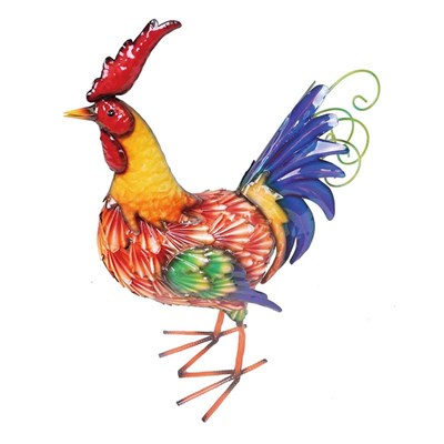 Backyard Expressions 20-in Metal Rooster Statue
