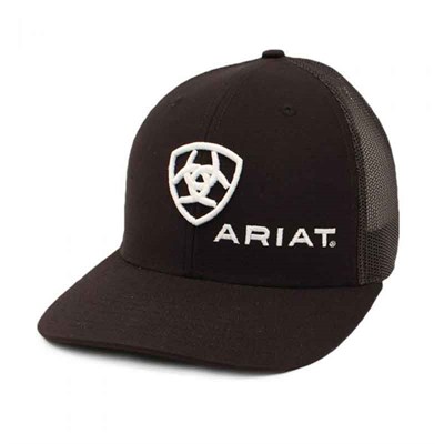 Ariat Black/White Shield Snap Back Cap
